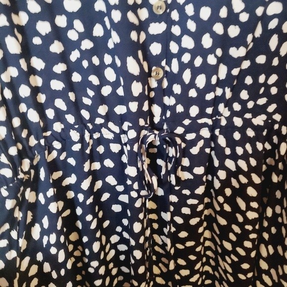 BROVAVE Short Sleeve Shirt Button Down Polka dot Midi dress - Picture 10 of 10